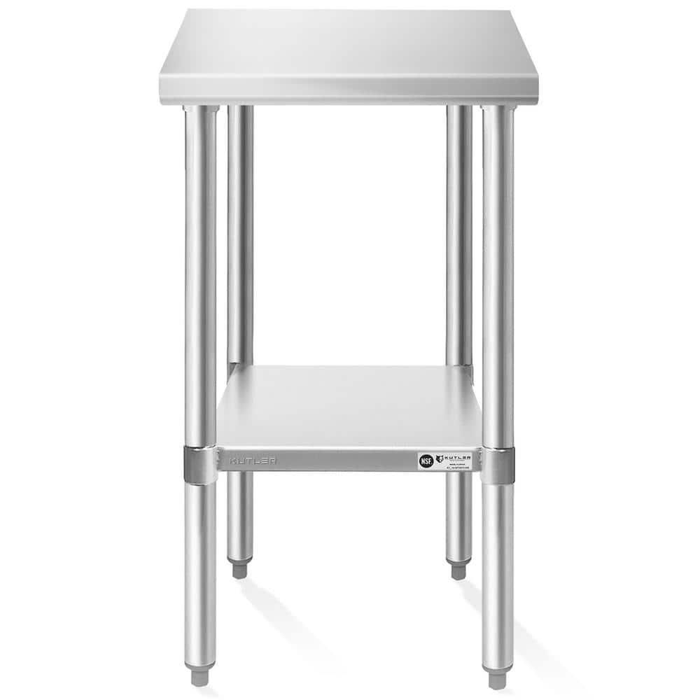 Stainless Steel Table with Undershelf. Metal Prep Table. NSF.