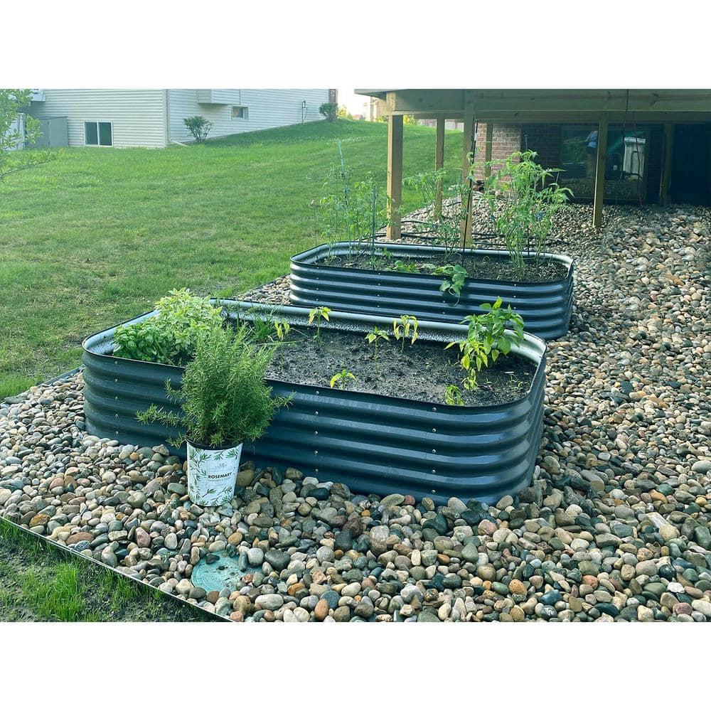 17" Tall 9 In 1 Modular Metal Outdoor Raised Garden Bed