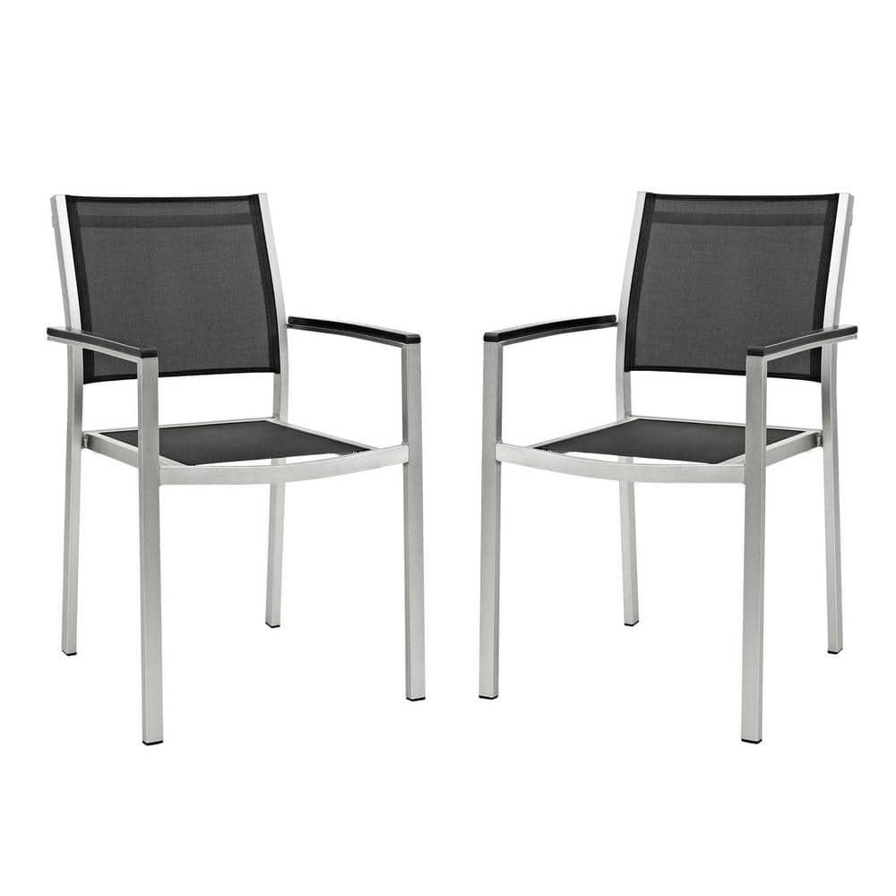 Modway Shore Dining Chair Outdoor Patio Aluminum (Set of 2)