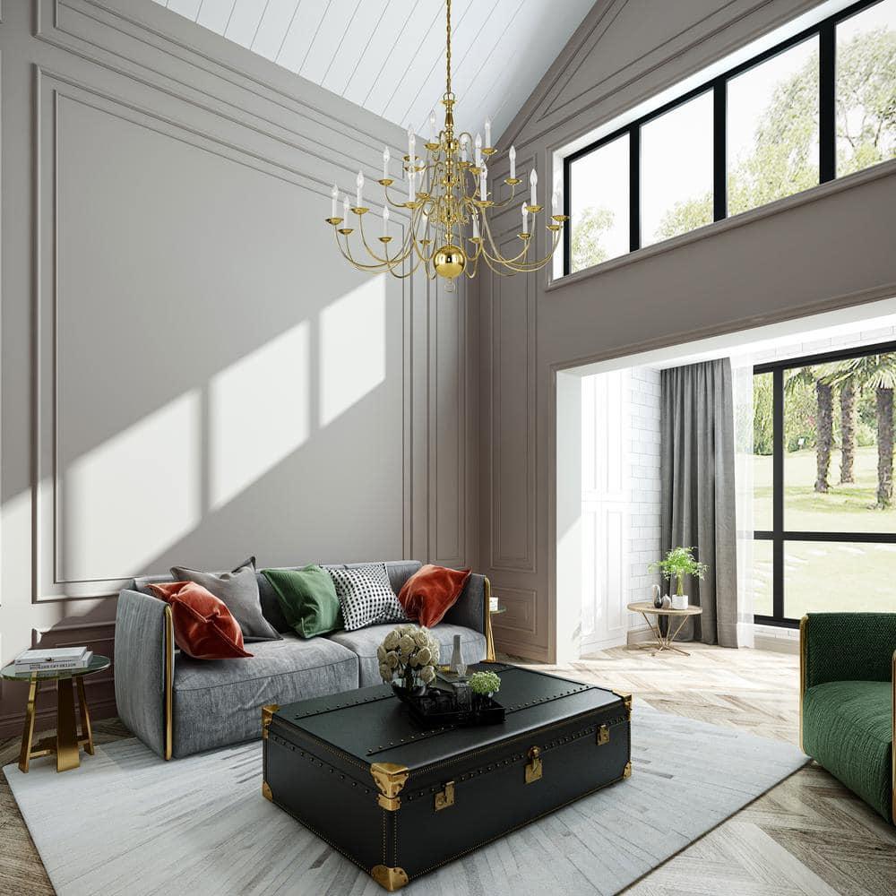 Livex Lighting Williamsburgh 22 - Light Chandelier in  Polished Brass