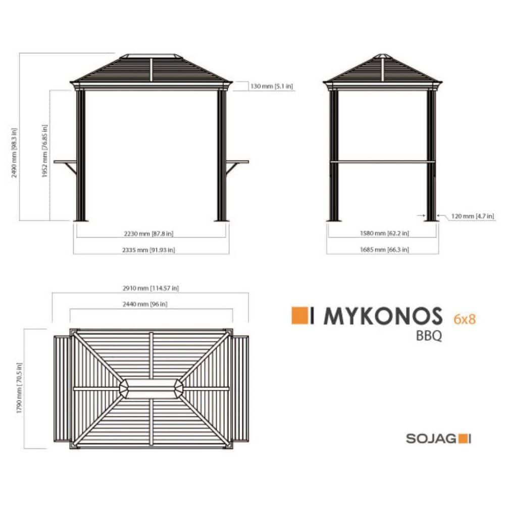 Sojag Sojag BBQ Mykonos 5 ft. x 8 ft. Gazebo