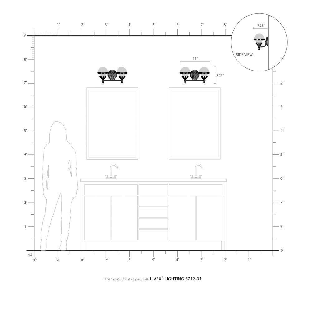Livex Lighting Oldwick 2 - Light Vanity in  Brushed Nickel