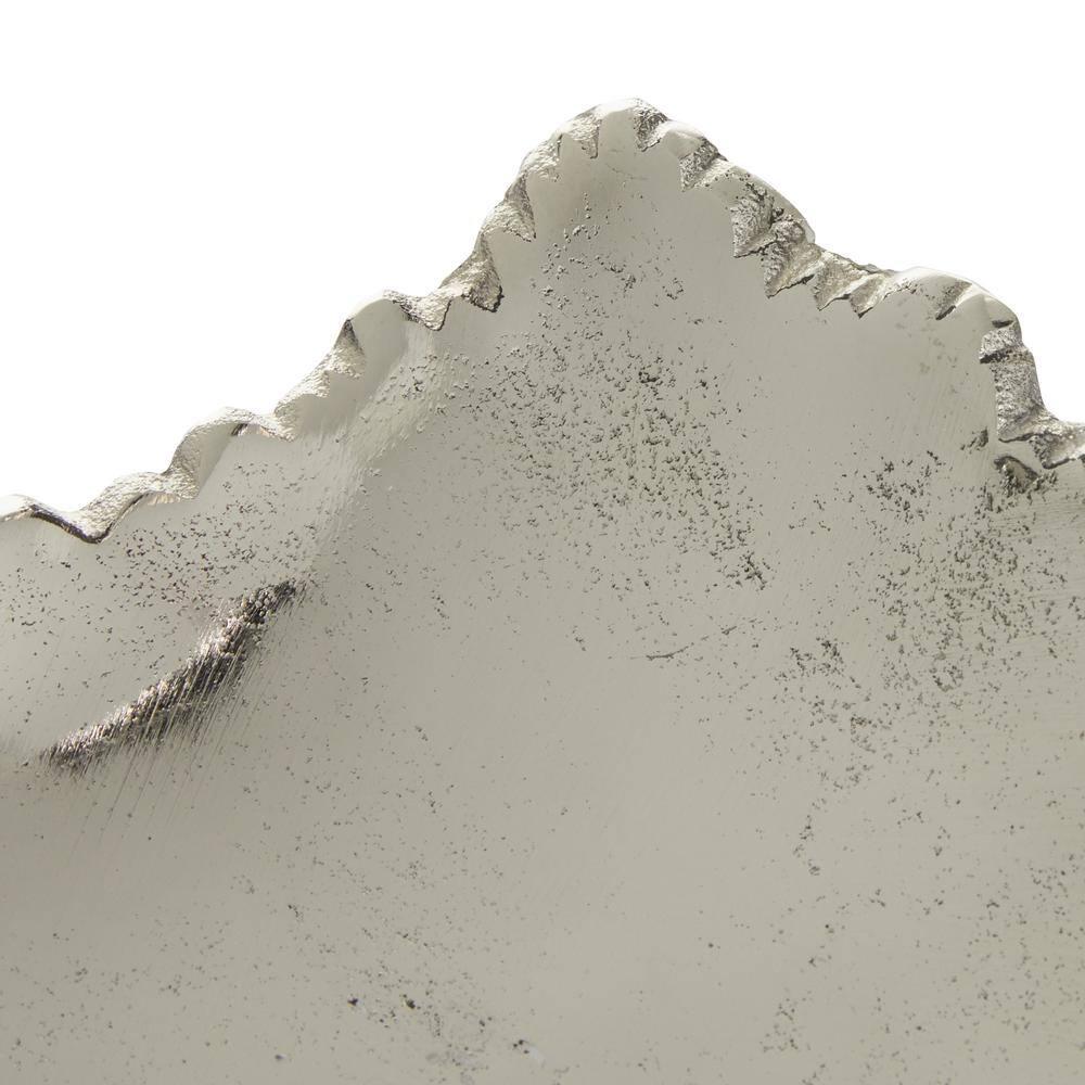 CosmoLiving by Cosmopolitan Aluminum Metal Live Edge Silver Decor Tray