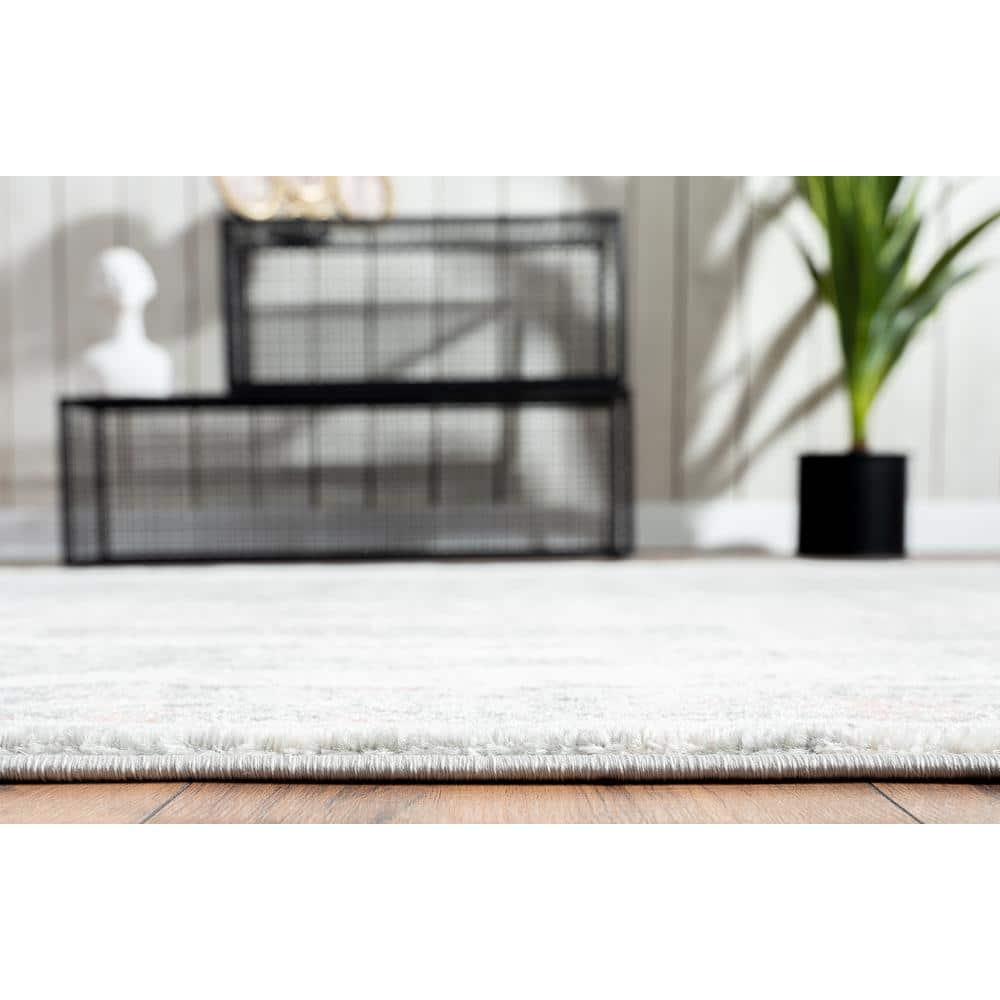 Abani Laguna Grey Pink Drip Lines 4' x 6' 4' x 6'