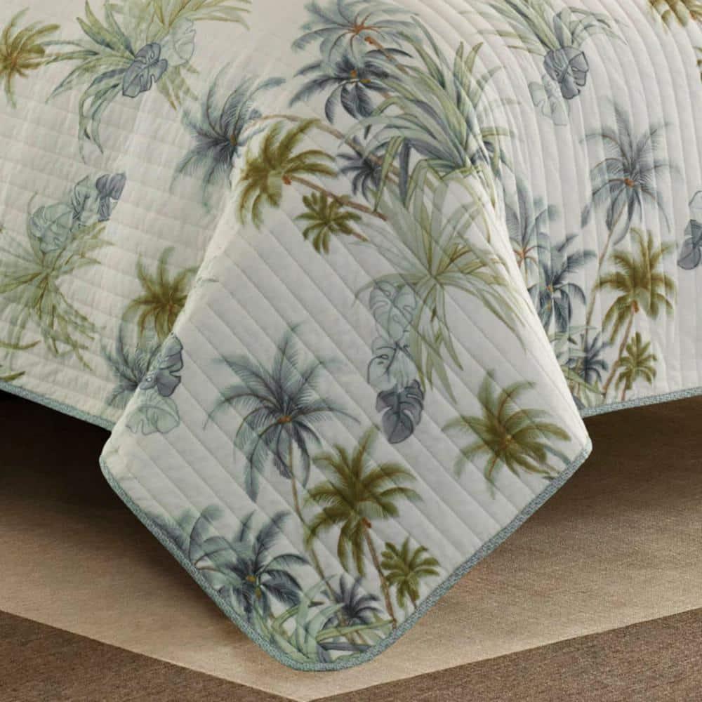 Tommy Bahama Home Tommy Bahama Serenity Palms Aqua Cotton Reversible Quilt