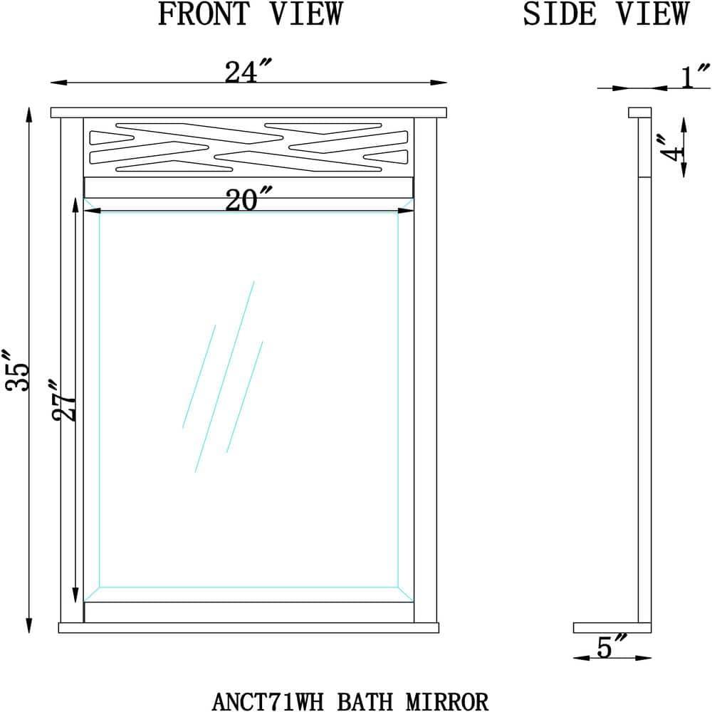 Coventry Bath Mirror White - Alaterre Furniture