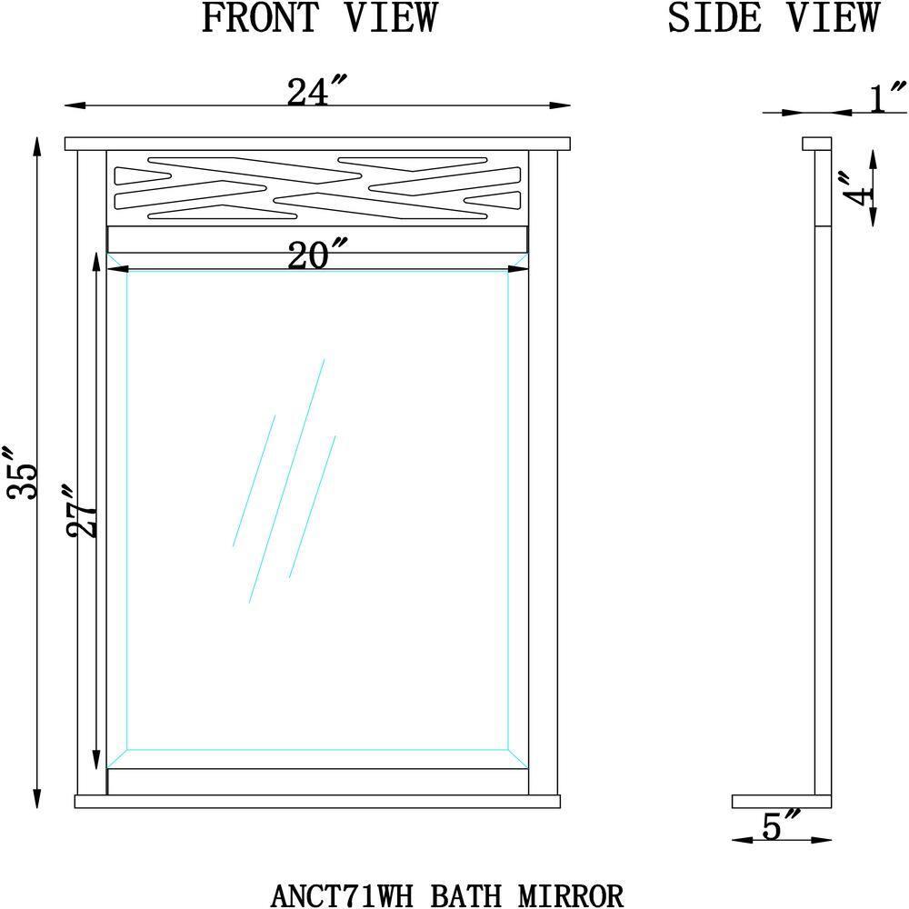 Coventry Bath Mirror White - Alaterre Furniture
