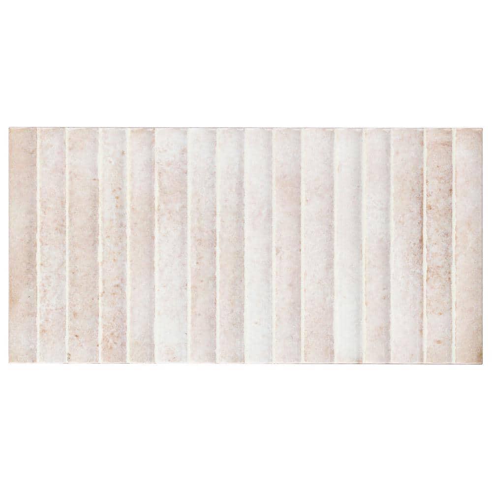 Canu 5.9 In. x 11.81 In. Polished Fluted Ceramic Subway Wall Tile (9.68 Sq. Ft. / Case)