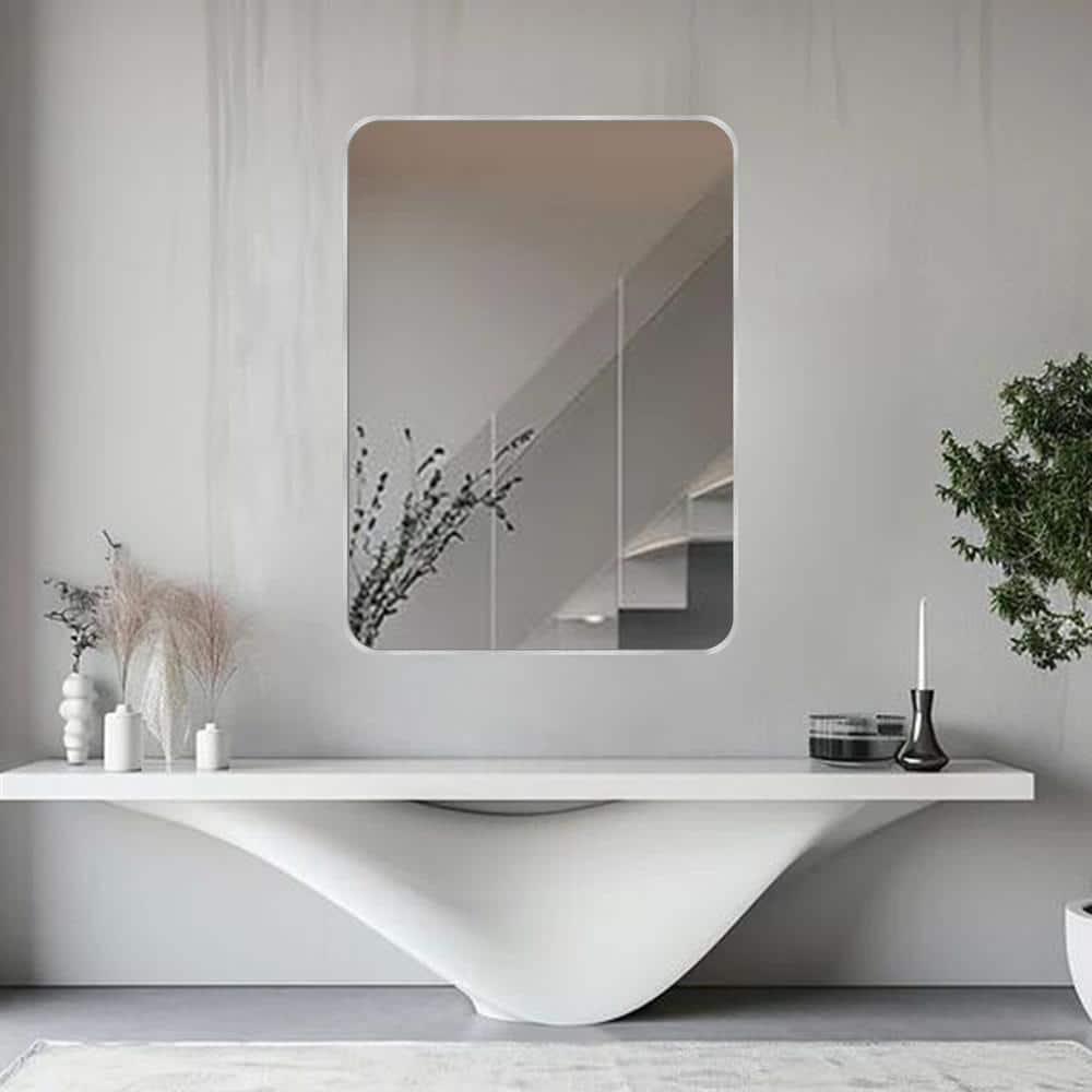 30 in. W x 48 in. H Silver Vanity Rectangle Wall Mirror Aluminum Alloy Frame Bathroom Mirror