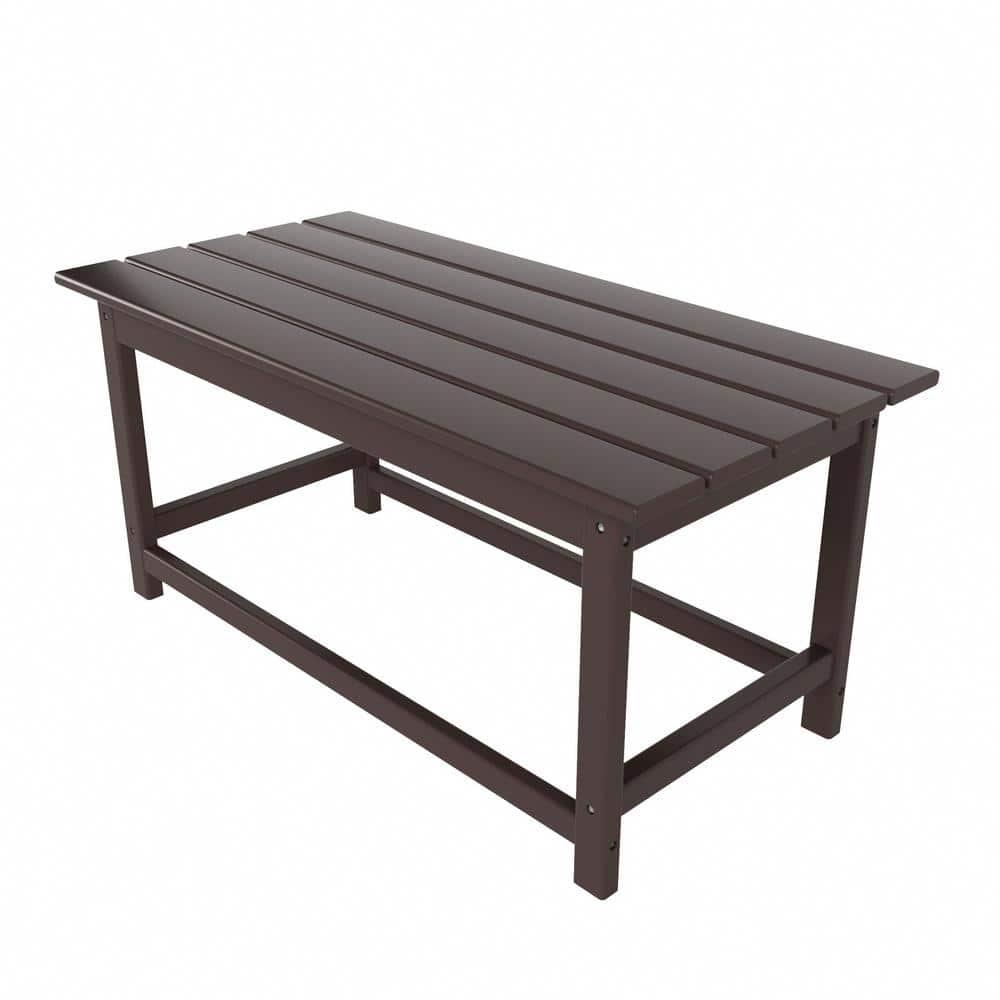 Polytrends  Laguna Hdpe All Weather Outdoor Patio Coffee And Side Tables (3-Piece Set) Dark Brown