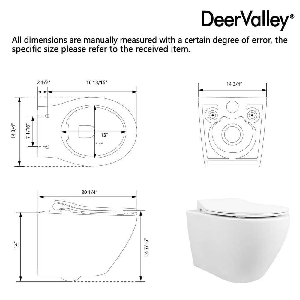 Liberty 1.6 GPF Elongated Wall Hung Toilets (Seat Included)