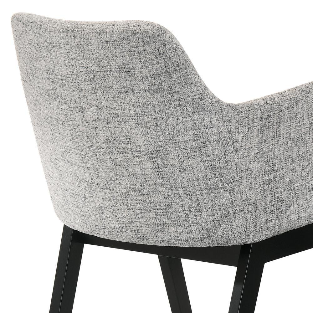 Armen Living Set of 2 Renzo Fabric Wood Dining Chairs Gray/Black: Polyester Upholstery, Foam Fill, Armrests