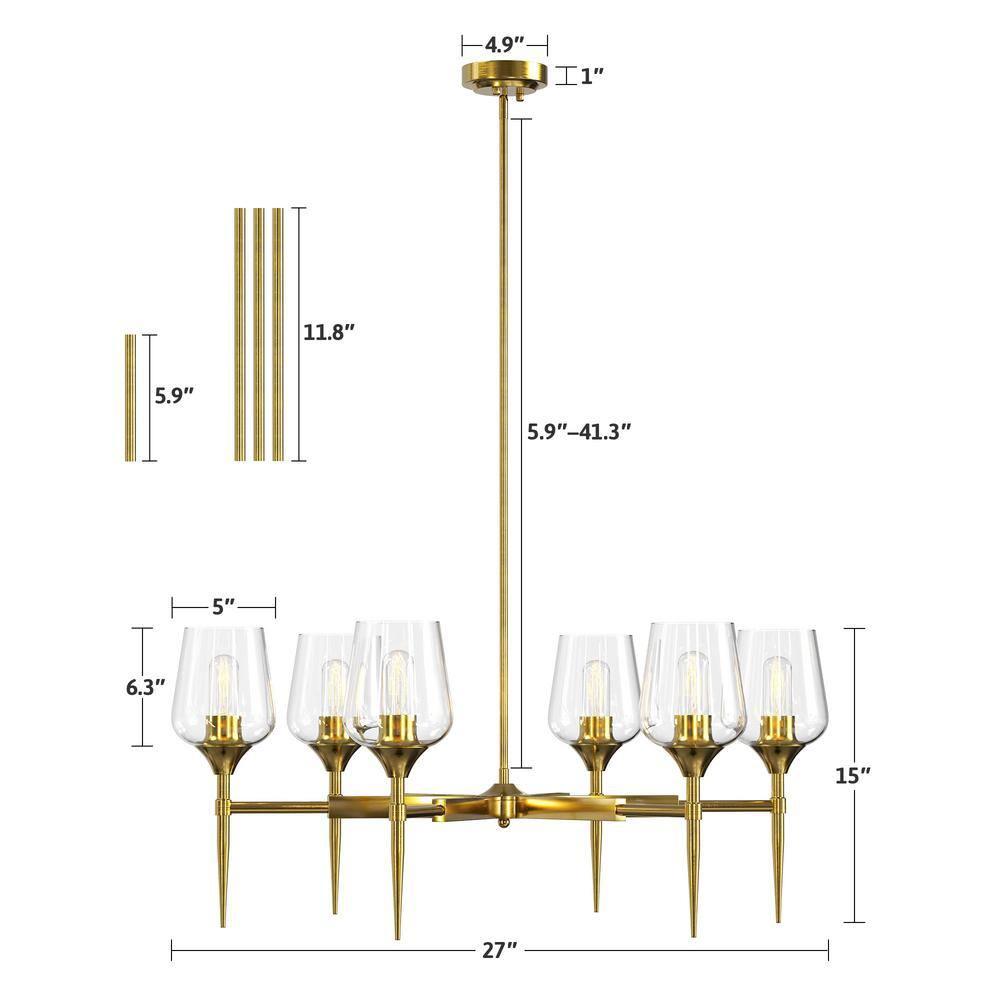 6 - Light Dimmable Classic Chandelier