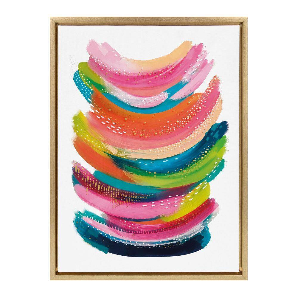 Kate and Laurel Sylvie Bright Abstract Framed Canvas by Jessi Raulet of Ettavee