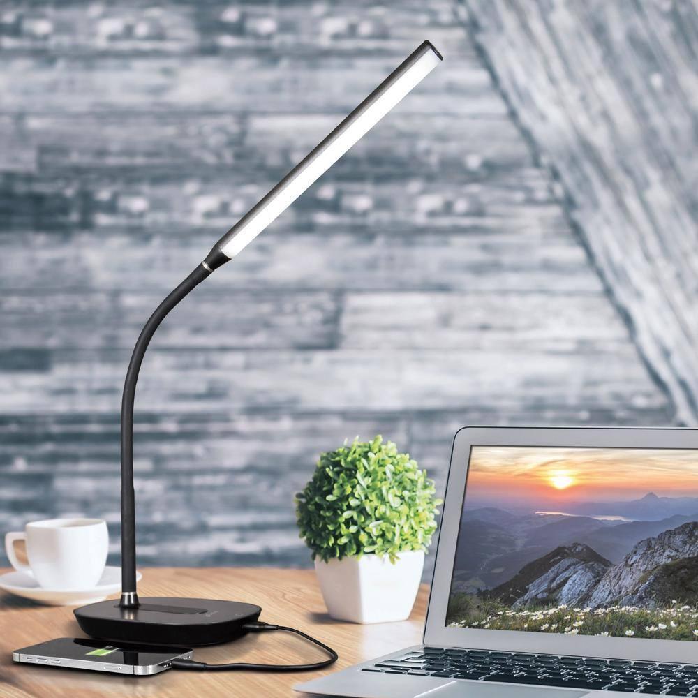 OttLite OttLite Strive LED Desk Lamp with USB, Flexible Neck, 3 Brightness Settings with Touch Controls