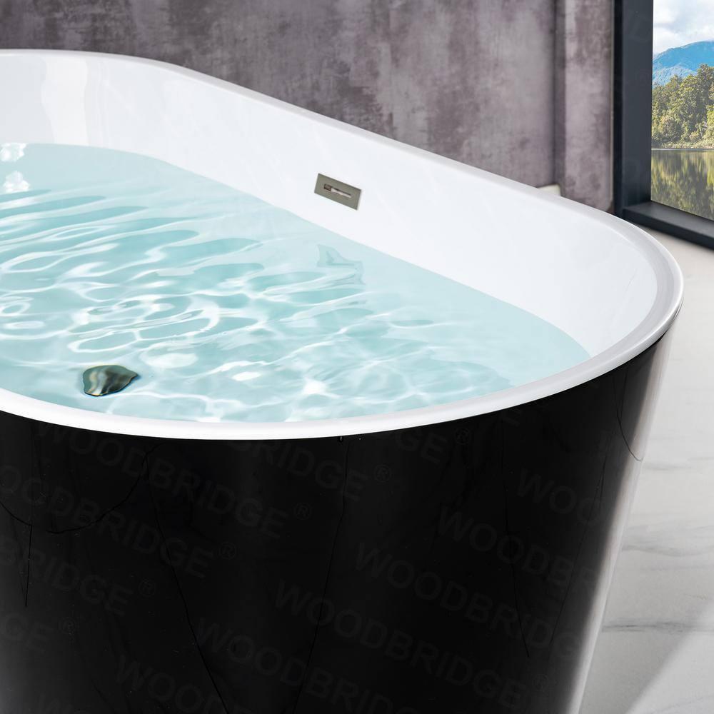 59'' x 29.5'' Freestanding Soaking Acrylic Bathtub