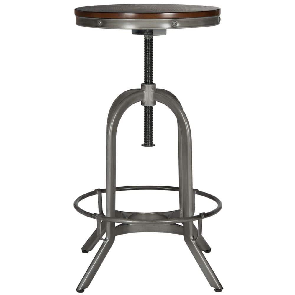 Wildomar Swivel Stool - FOX6226 - Burnt Oak/Iron - Safavieh Couture