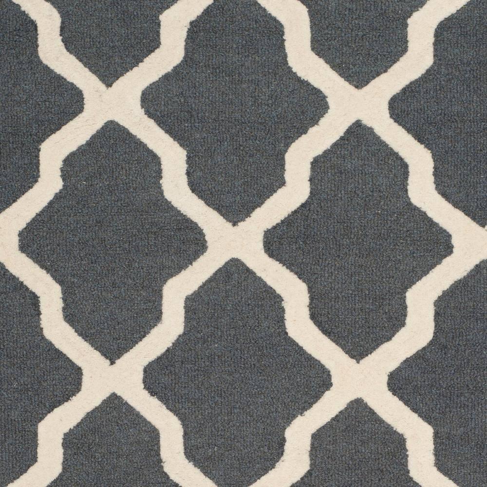 SAFAVIEH Cambridge Liam Geometric Wool Area Rug, Dark Grey/Ivory, 5' x 8'