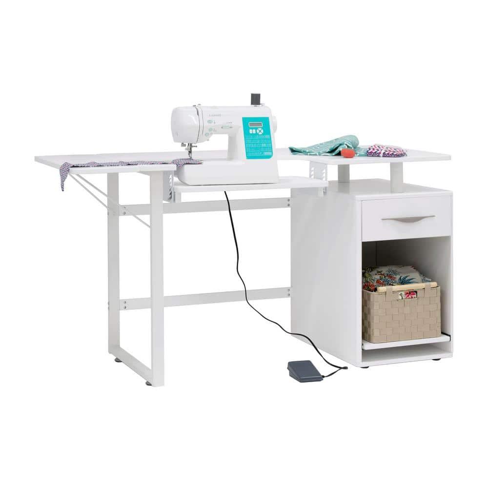 56.75'' x 23.75'' Sewing Table with Sewing Machine Platform
