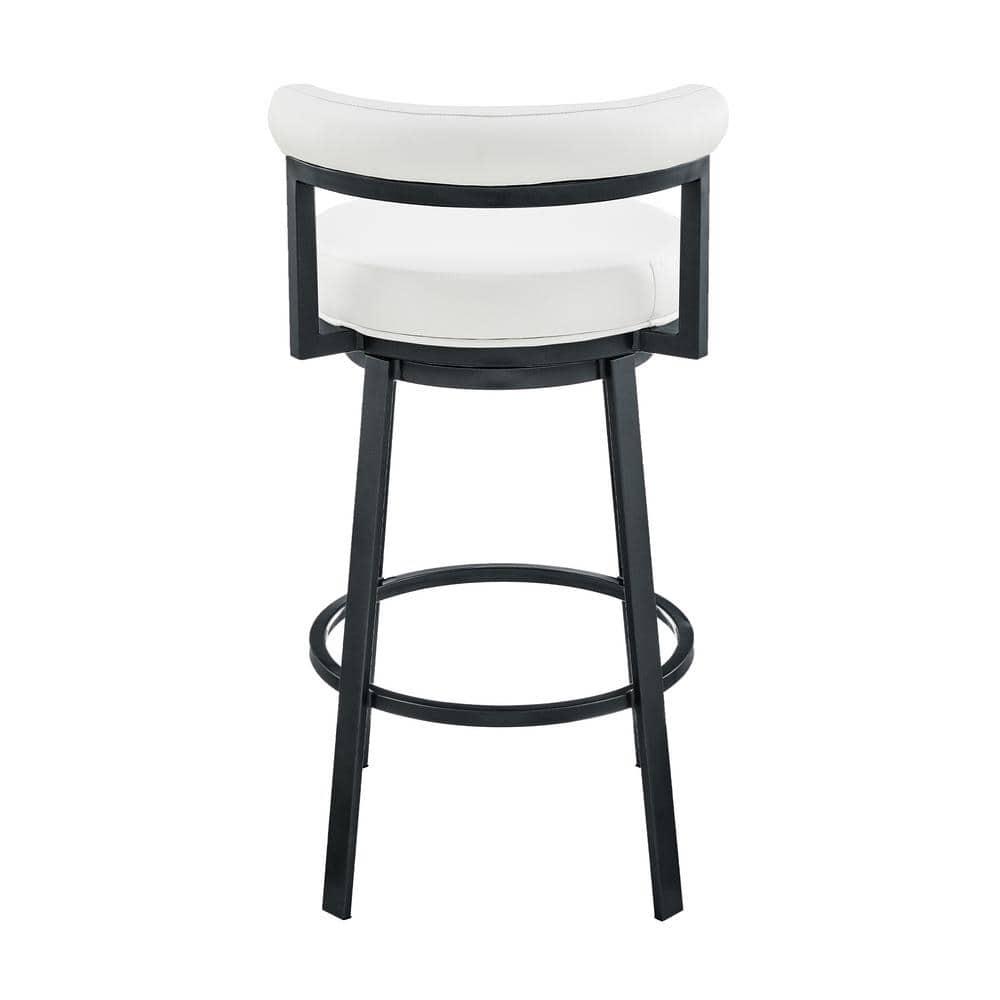 Armen Living Indoor Natya Swivel Counter or Bar Stool in Mocha Finish with Brown Faux Leather