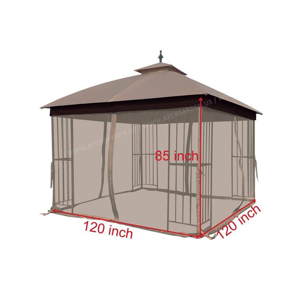 APEX GARDEN Universal 10 ft. x 10 ft. Gazebo Replacement Mosquito Netting