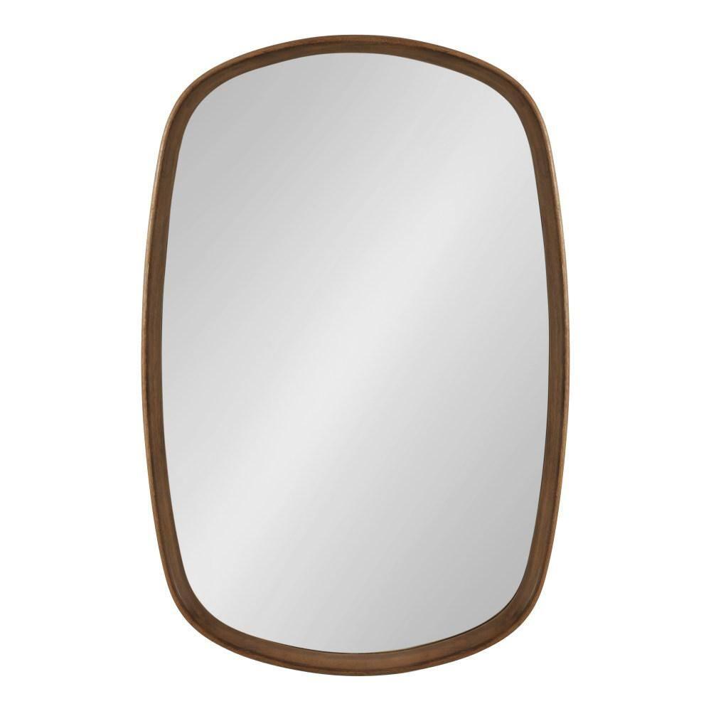 Kate and Laurel Prema Framed Wall Mirror, 20x30, Walnut Brown