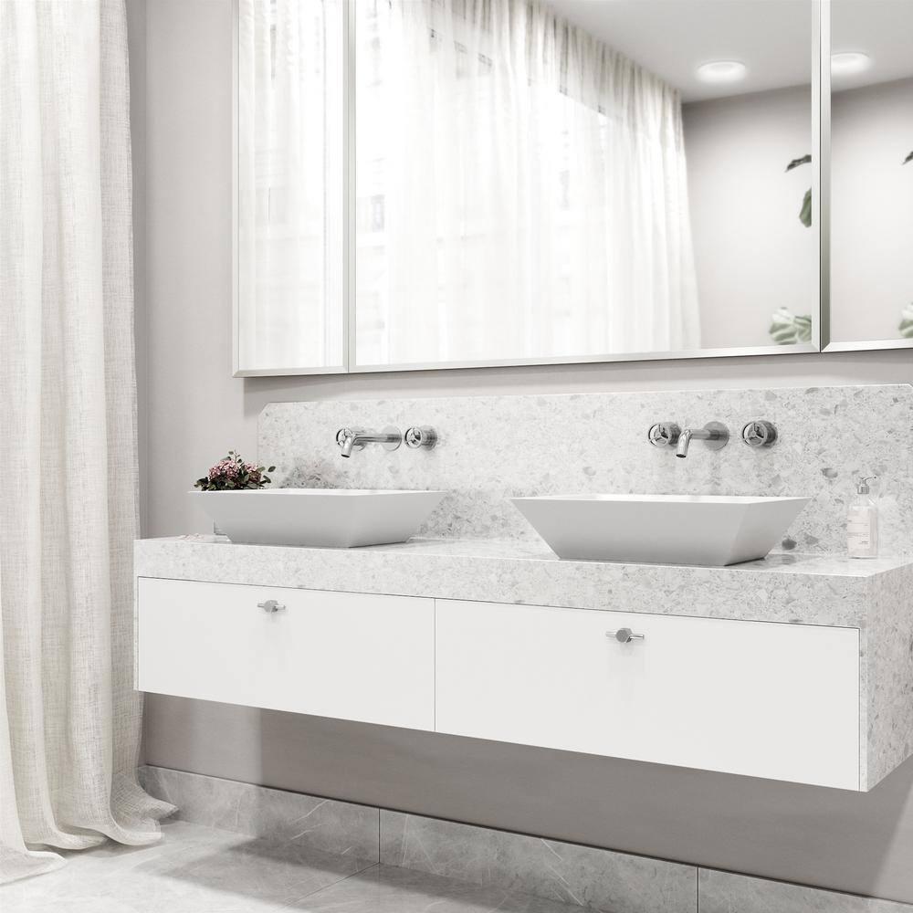 Cass 3" H Two Handle WaterSense Wall Mount Bathroom Faucet