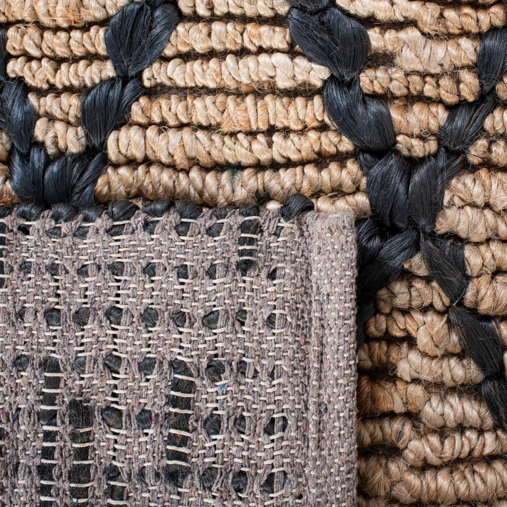 Natural Fiber NF951 Hand Loomed Runner Rug - Natural/Black - 2'6"x8' - Safavieh.