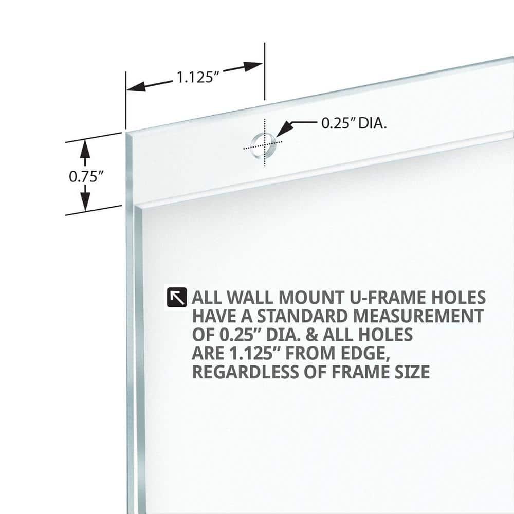 Azar Displays Clear Acrylic Wall Hanging Frame 7" Wide x 5'' High - Horizontal/Landscape, 10-Pack (Set of 10)