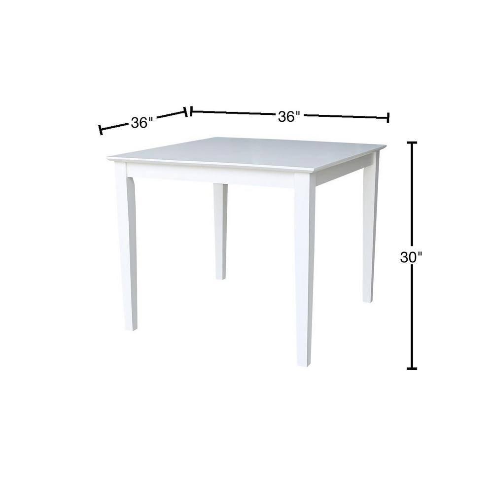 International Concepts Solid Wood Top Table - Dining Height - in White