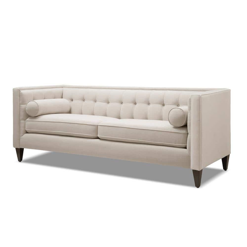 Jack 84" Tufted Tuxedo Sofa Double Cushion Sky Neutral
