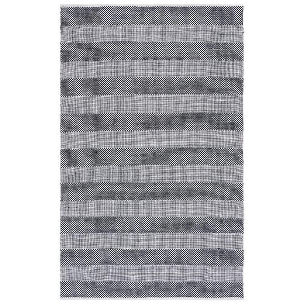 Striped Kilim STK802 Hand Woven Area Rug - Ivory/Black - 4'x6' - Safavieh.
