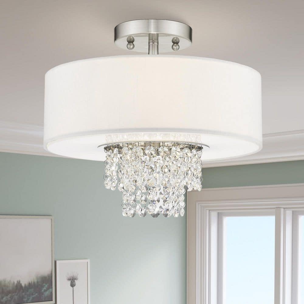 Livex Lighting Carlisle 2 - Light Semi-Flush Mount in  Brushed Nickel