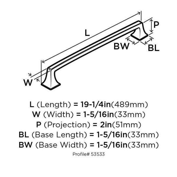 Amerock Mulholland 18 inch (457mm) Center-to-Center Satin Nickel Appliance Pull