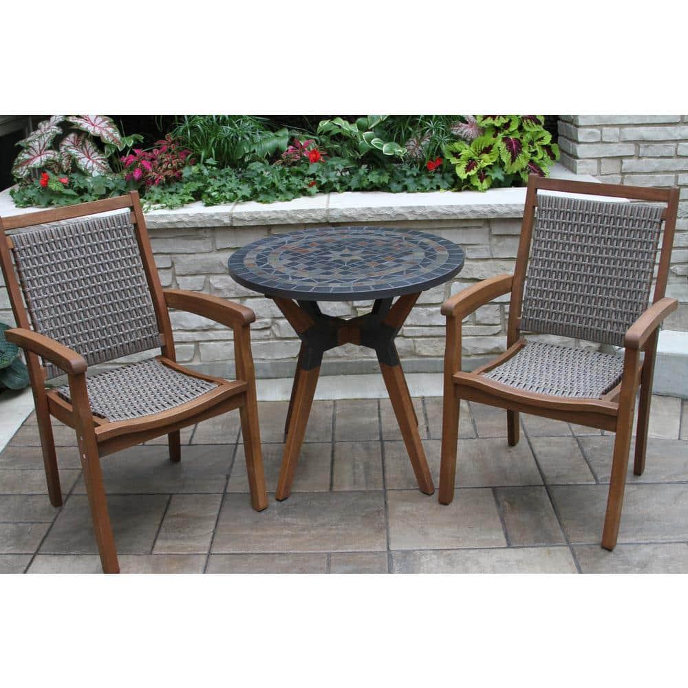 Havenside Home Eilaf Driftwood Grey Wicker & Eucalyptus Stacking Armchair - N/A
