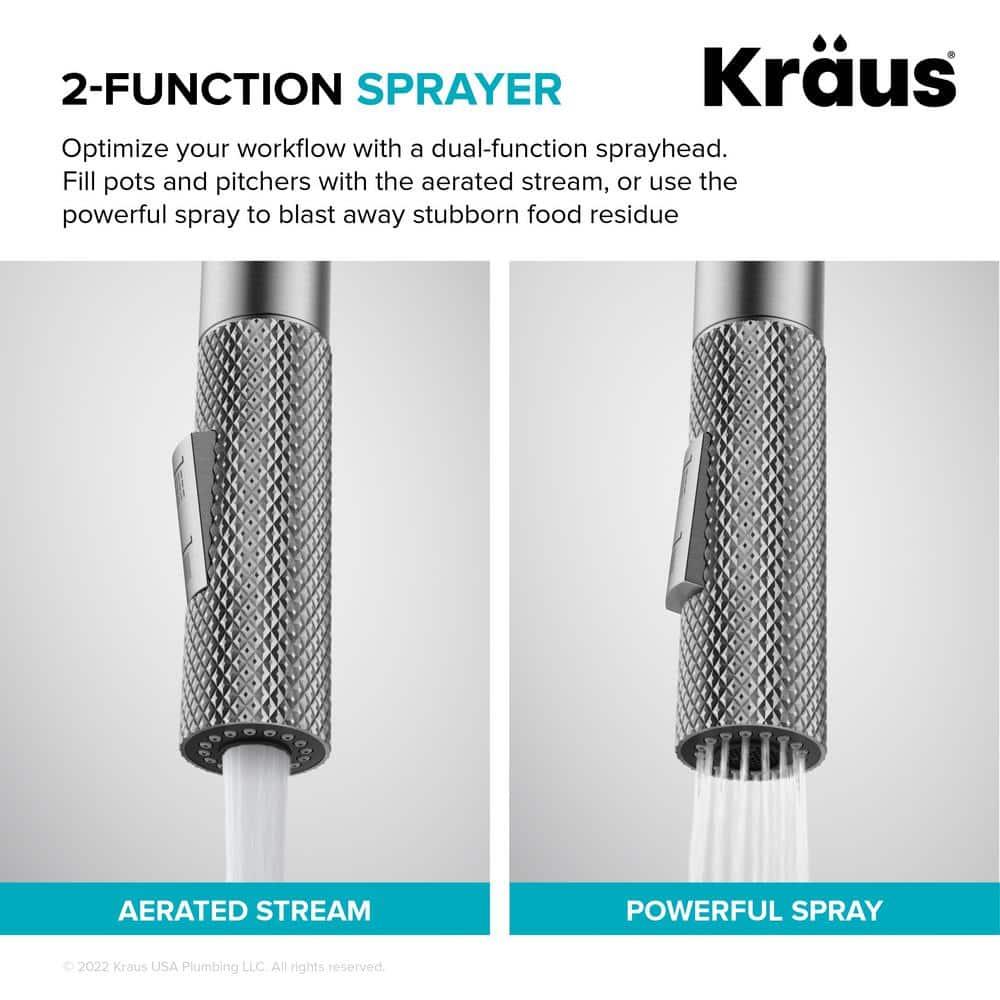Urbix Industrial Pull-Down Single Handle Kitchen Faucet