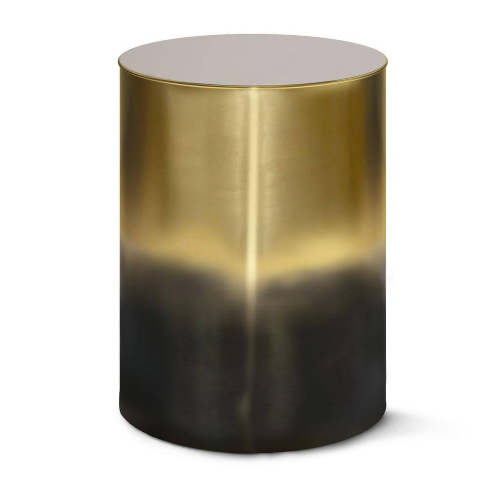 Simpli Home Curtis 16"W Metal Industrial End Table with Cylinder Design and Ombre Finish, Assembled