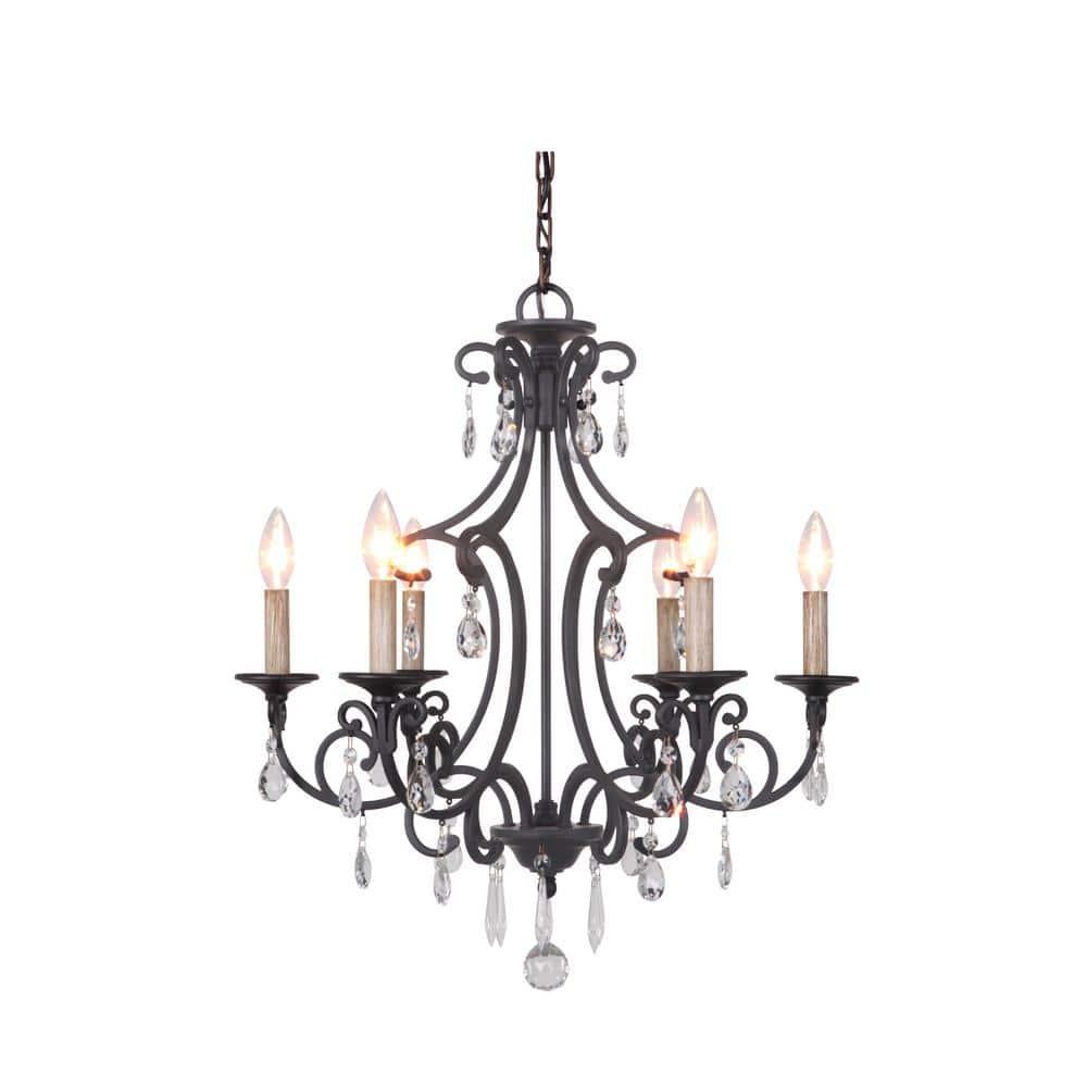 38926-MBK-Craftmade Lighting-Bentley - Six Light Chandelier     -Traditional Installation
