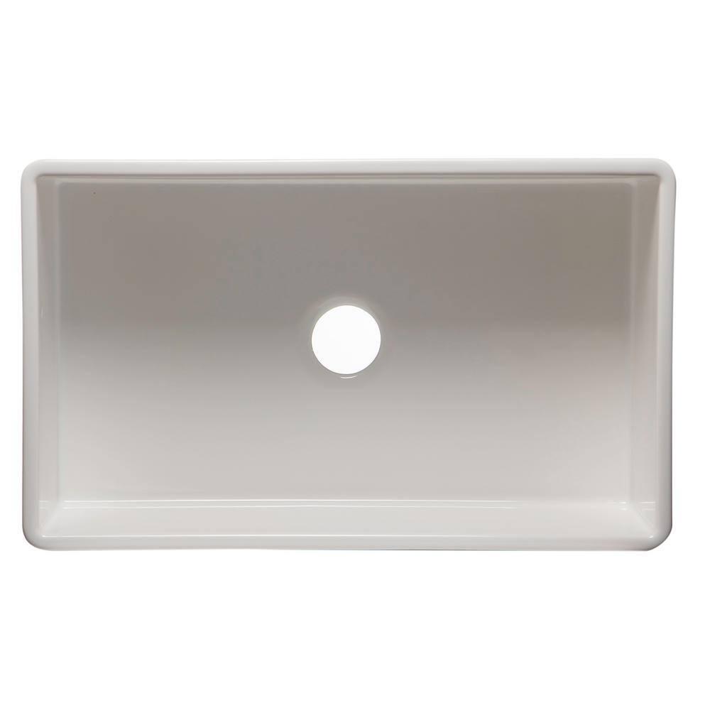 Alfi Brand 34.8'' L Farmhouse / Apron Single Bowl Fireclay Kitchen Sink AB533-W