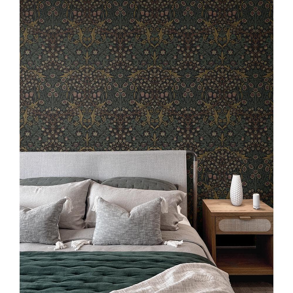 NextWall  Victorian Garden Floral Peel and Stick Wallpaper 20.9 in. W x 18 ft. L - Blacksmith & Cliffside