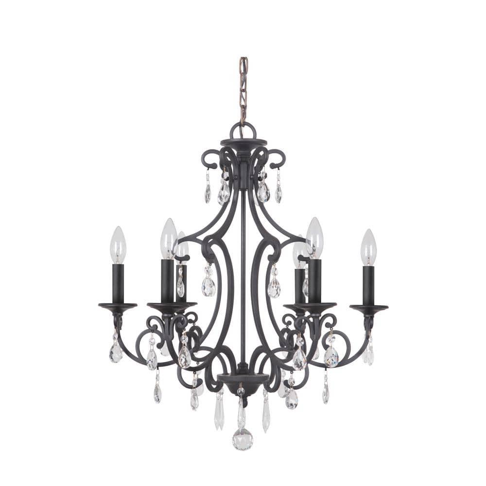 38926-MBK-Craftmade Lighting-Bentley - Six Light Chandelier     -Traditional Installation