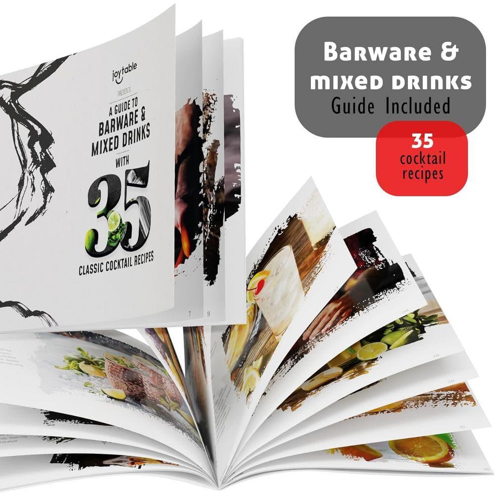 Joytable 16 Piece Stainless Steel Cocktail Shaker Bar Tool Set With Stand