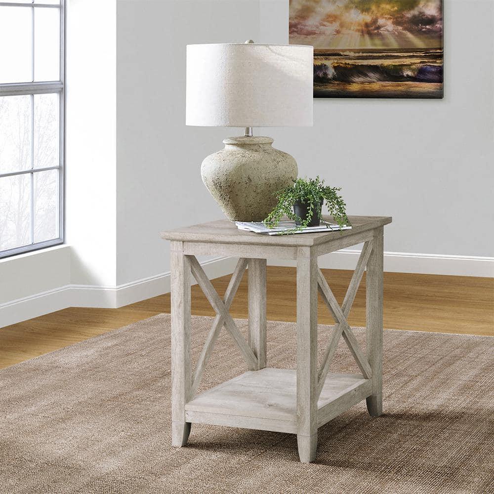 Saint Birch Honduras Washed Gray End Table