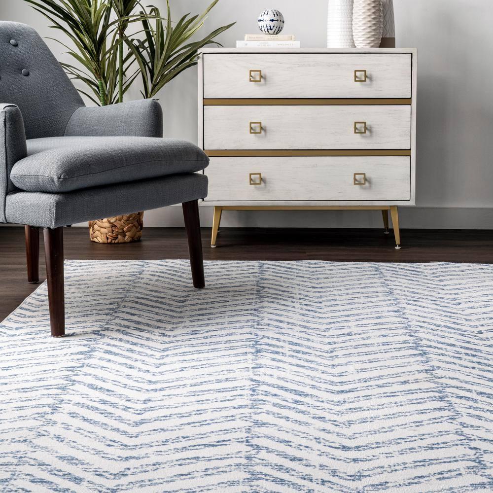 nuLOOM Rosanne Machine Washable Geometric Area Rug, 2' 6" x 8', Blue