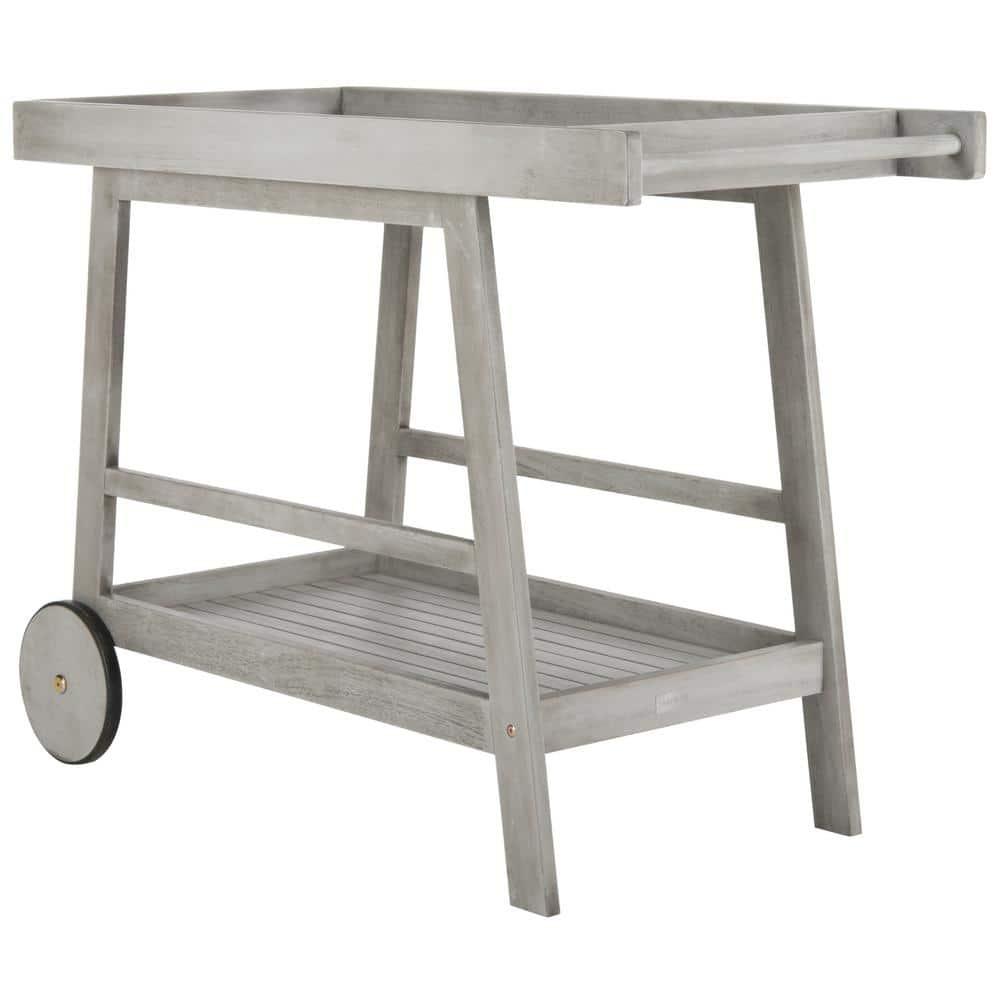 Renzo Indoor/Outdoor Serving Cart PAT7032 - Grey Wash - Safavieh