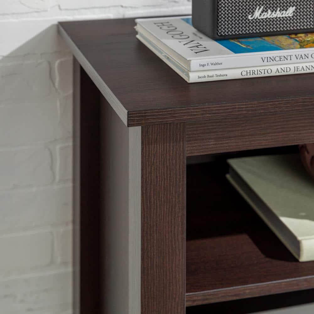 Walker Edison Open Storage TV Stand for TVs up to 65", Espresso