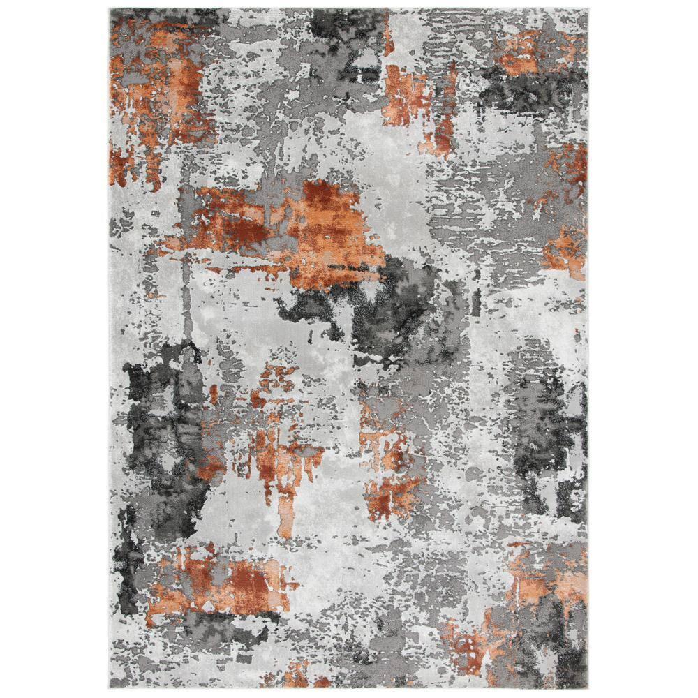 Steelside™ Ettinger Abstract Gray/Orange Area Rug