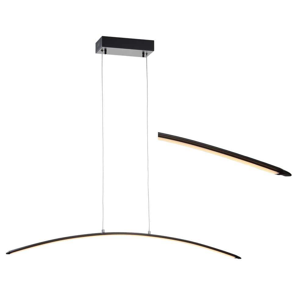 JONATHAN Y Roxanna 41.5" Dimmable Adjustable Integrated LED Metal Linear Pendant, Black