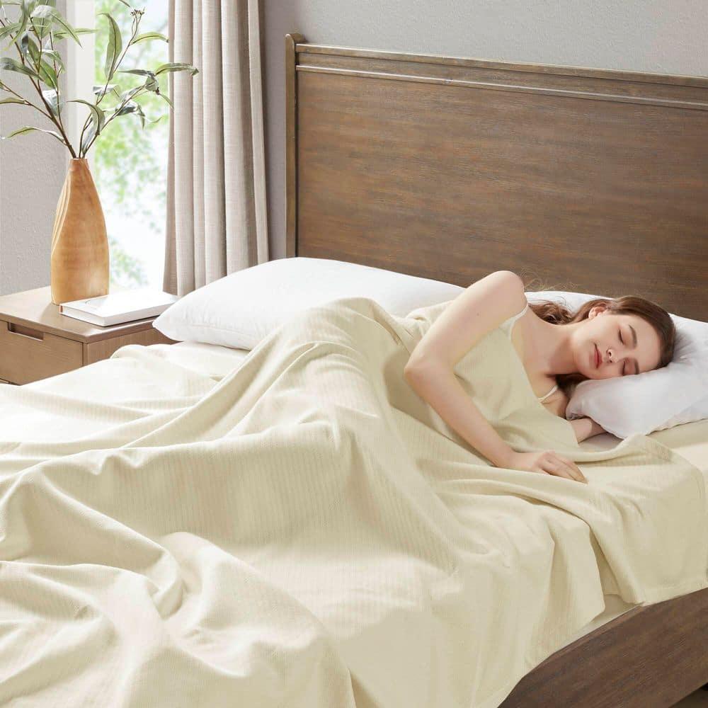 Bed Blanket Liquid Cotton King Ivory