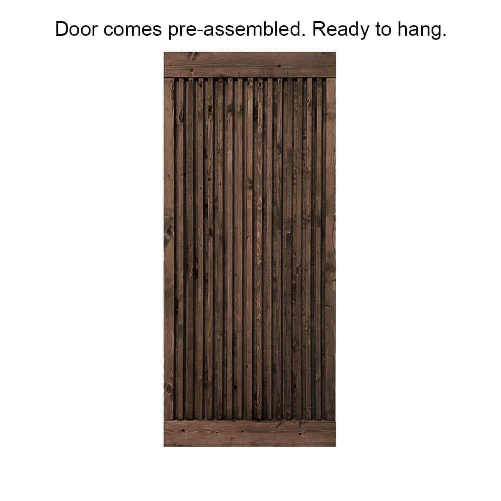 Calhome 84'' Solid Wood Paneled without Installation Hardware Kit Barn Door